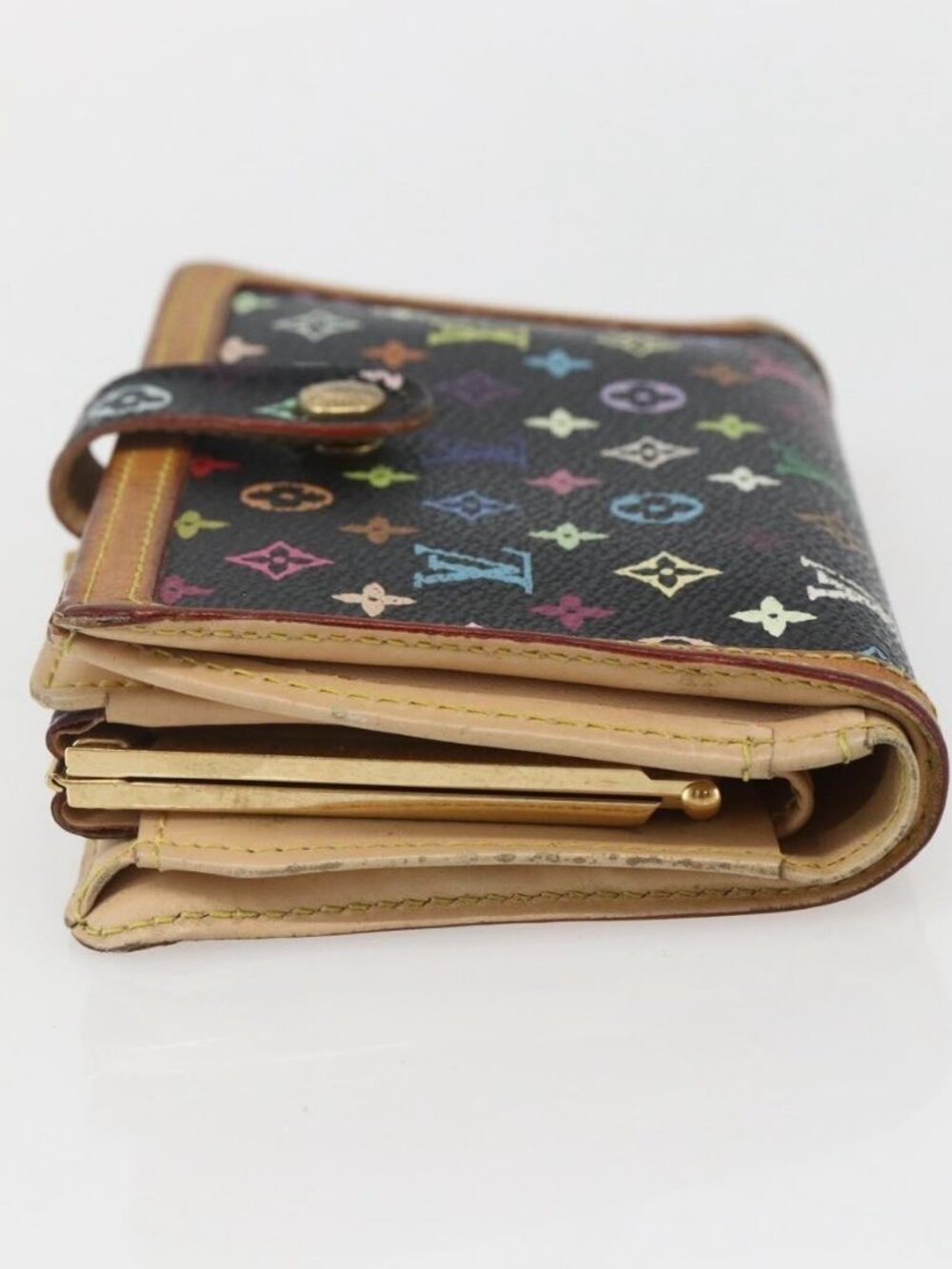 LOUIS VUITTON Multicolor Portefeuille Viennois Wallet Black M92988 Auth am10211 - Picture 4 of 16